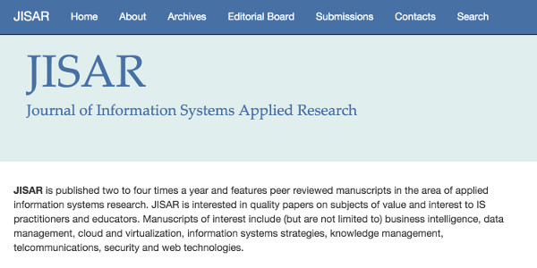 Journal of Information Systems Applied Research